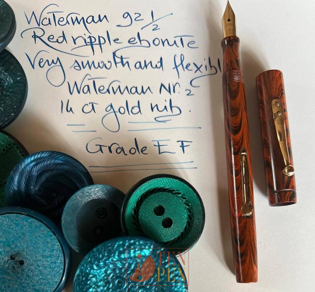 WATERMAN 92 1/2 RIPPLE EBONITE - RARE SIZE | Tenpen - By Letizia